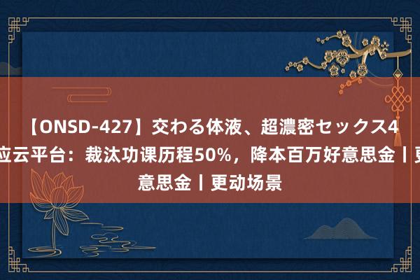 【ONSD-427】交わる体液、超濃密セックス4時間 供应云平台：裁汰功课历程50%，降本百万好意思金丨更动场景