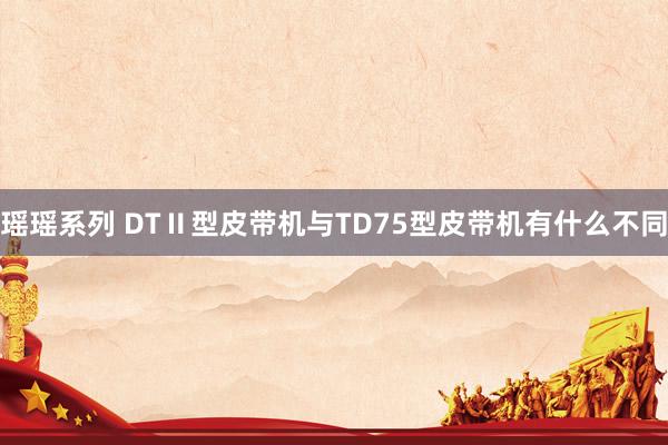 瑶瑶系列 DTⅡ型皮带机与TD75型皮带机有什么不同