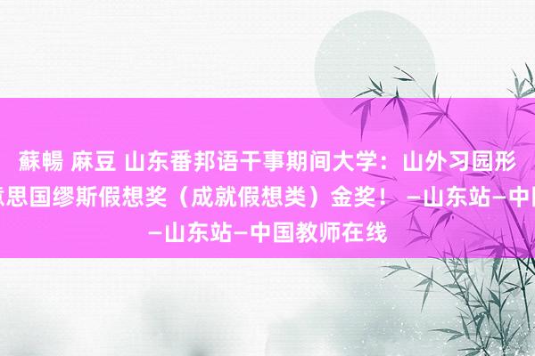 蘇暢 麻豆 山东番邦语干事期间大学：山外习园形状得到好意思国缪斯假想奖（成就假想类）金奖！ —山东站—中国教师在线